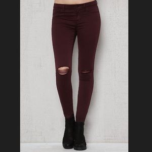 Pacsun Burgundy Ripped Jegging